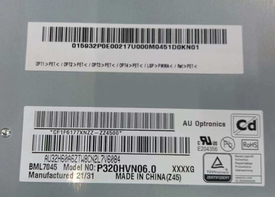 Αγορά AUO 32INCH Ψηφιακή σήμανση LCD Πίνακα P320HVN06.0 1920*1080Pixels 69PPI 4000 1 Αντιδιαστολή 51P LCM online manufacture