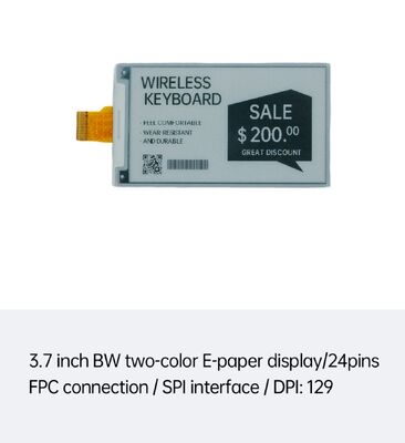 Καλή τιμή. 30,7 ιντσών Μαύρο και λευκό E Ink Display με SPI Interface για ηλεκτρονικές ετικέτες και έξυπνη λιανική πώληση σε απευθείας σύνδεση