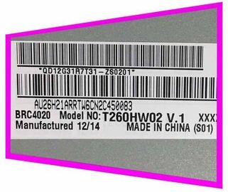 T260HW02 V1 Βιομηχανική οθόνη LCD 26 ιντσών Μέγεθος 1920 * 1080 Pixels Ανάλυση